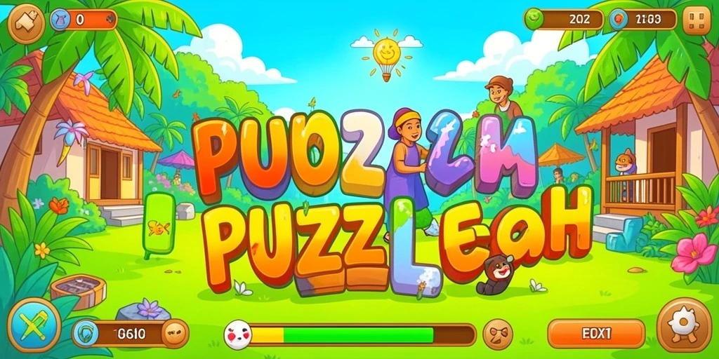 Tampilan awal game yang menarik dan penuh warna.