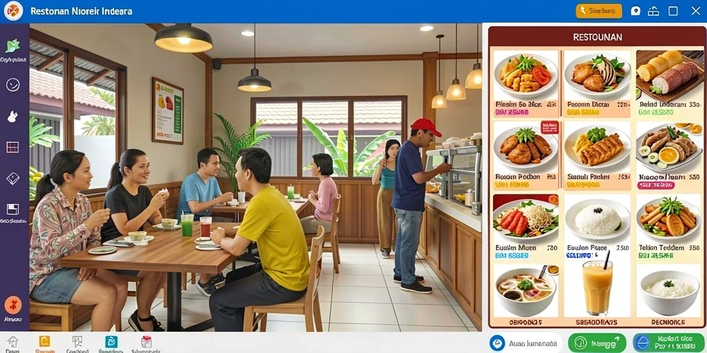 Menampilkan aksi karakter dalam petualangan menarik.