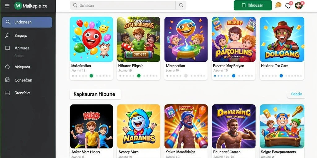 Tampilan awal aplikasi PLAYWIN yang menarik.